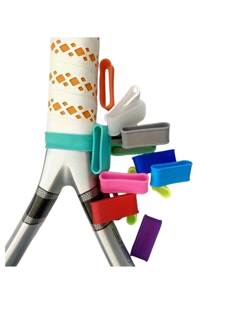 FTF0909 4-Pack Tennis Racket Handle Grip Rings – Overgrip Protector Fix Bands for Secure Racquet Handles - Mixed Colors - Image 1